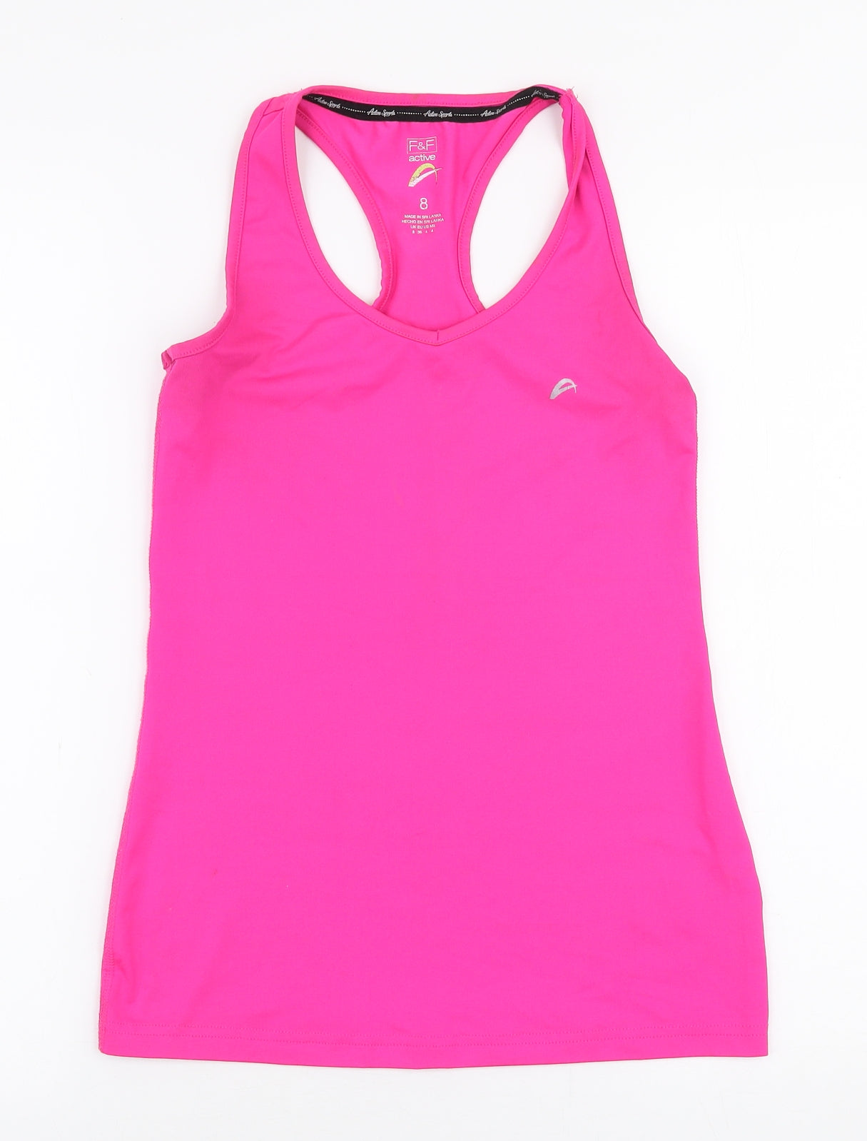 F&F Womens Pink  Polyester Camisole Tank Size 8 Halter Pullover