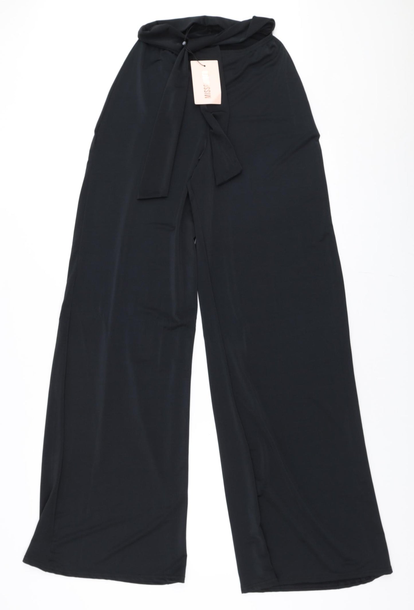 Missguided Womens Black  Polyester Trousers  Size 8 L34 in Regular Tie