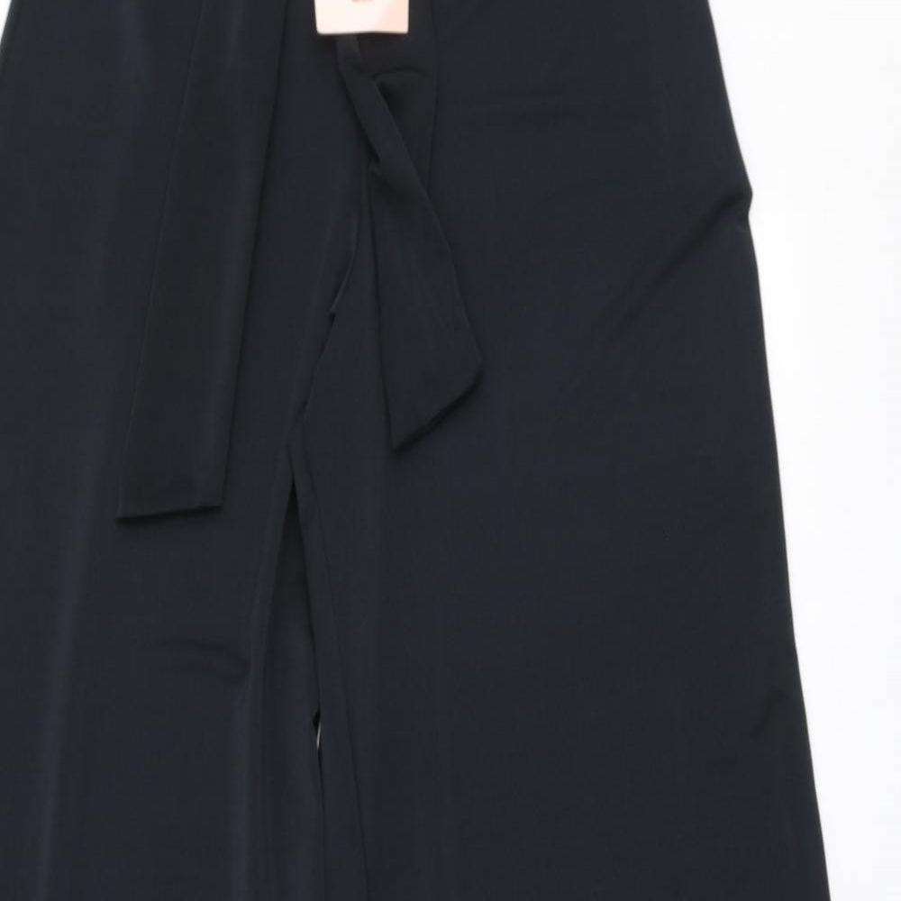 Missguided Womens Black  Polyester Trousers  Size 8 L34 in Regular Tie