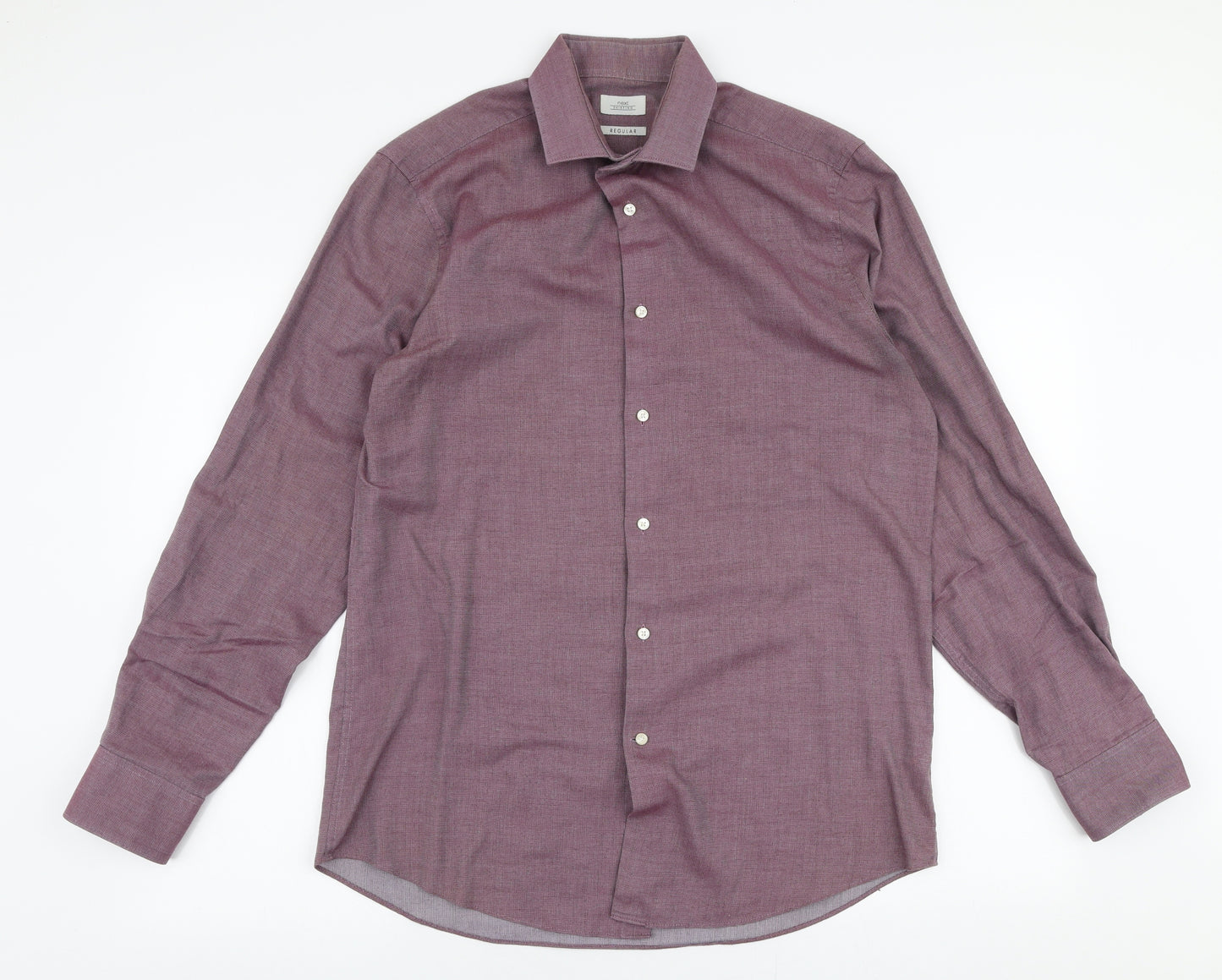 NEXT Mens Purple  Polyester  Dress Shirt Size 15.5 Collared Button
