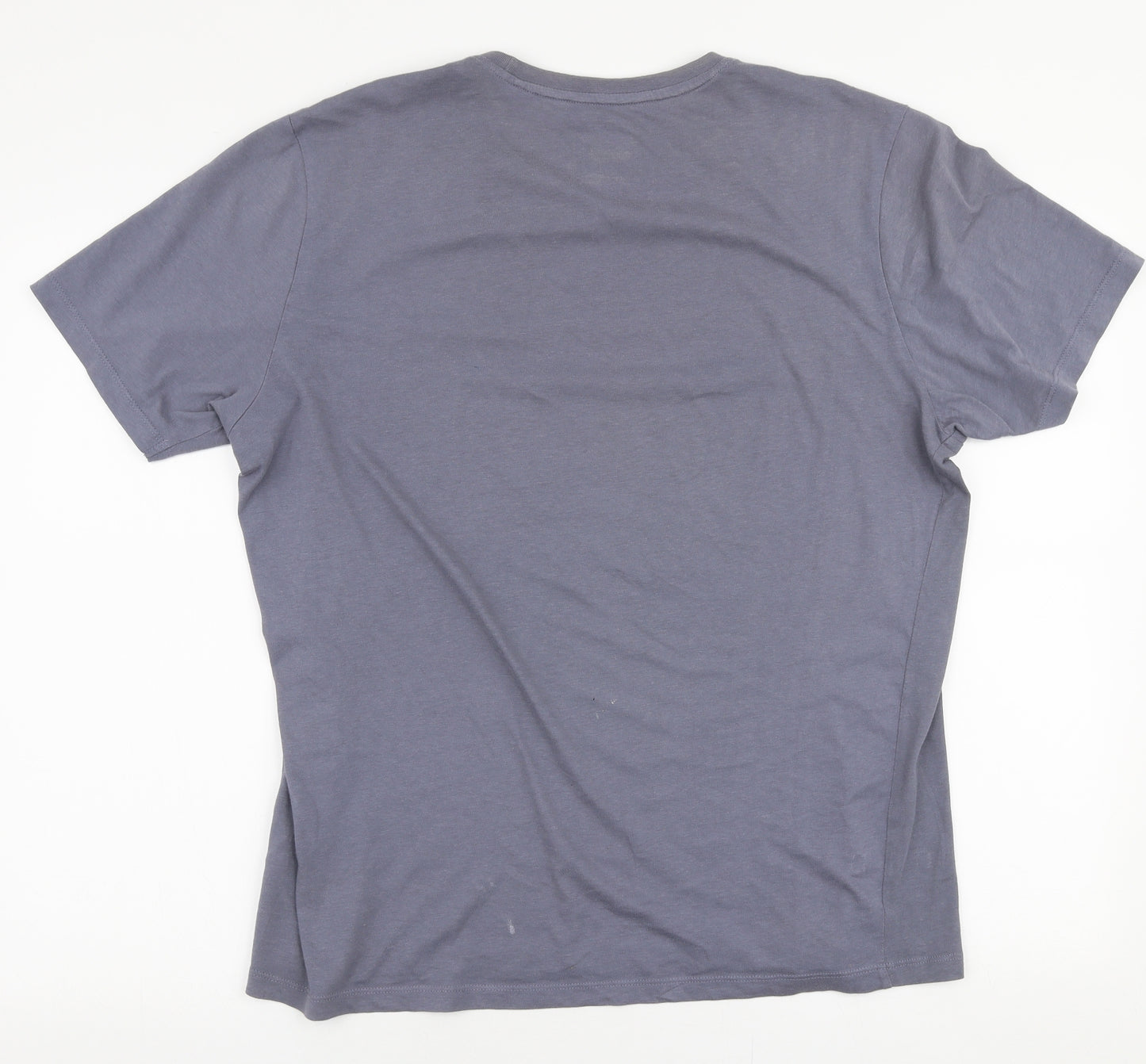 US Athletic Mens Grey  Cotton  T-Shirt Size L Round Neck