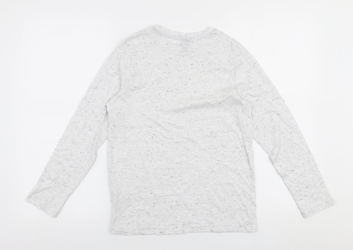 F&F Boys Grey  Cotton Jersey T-Shirt Size 10-11 Years Round Neck Pullover