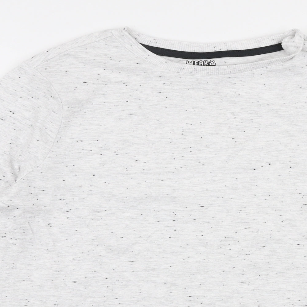 F&F Boys Grey  Cotton Jersey T-Shirt Size 10-11 Years Round Neck Pullover