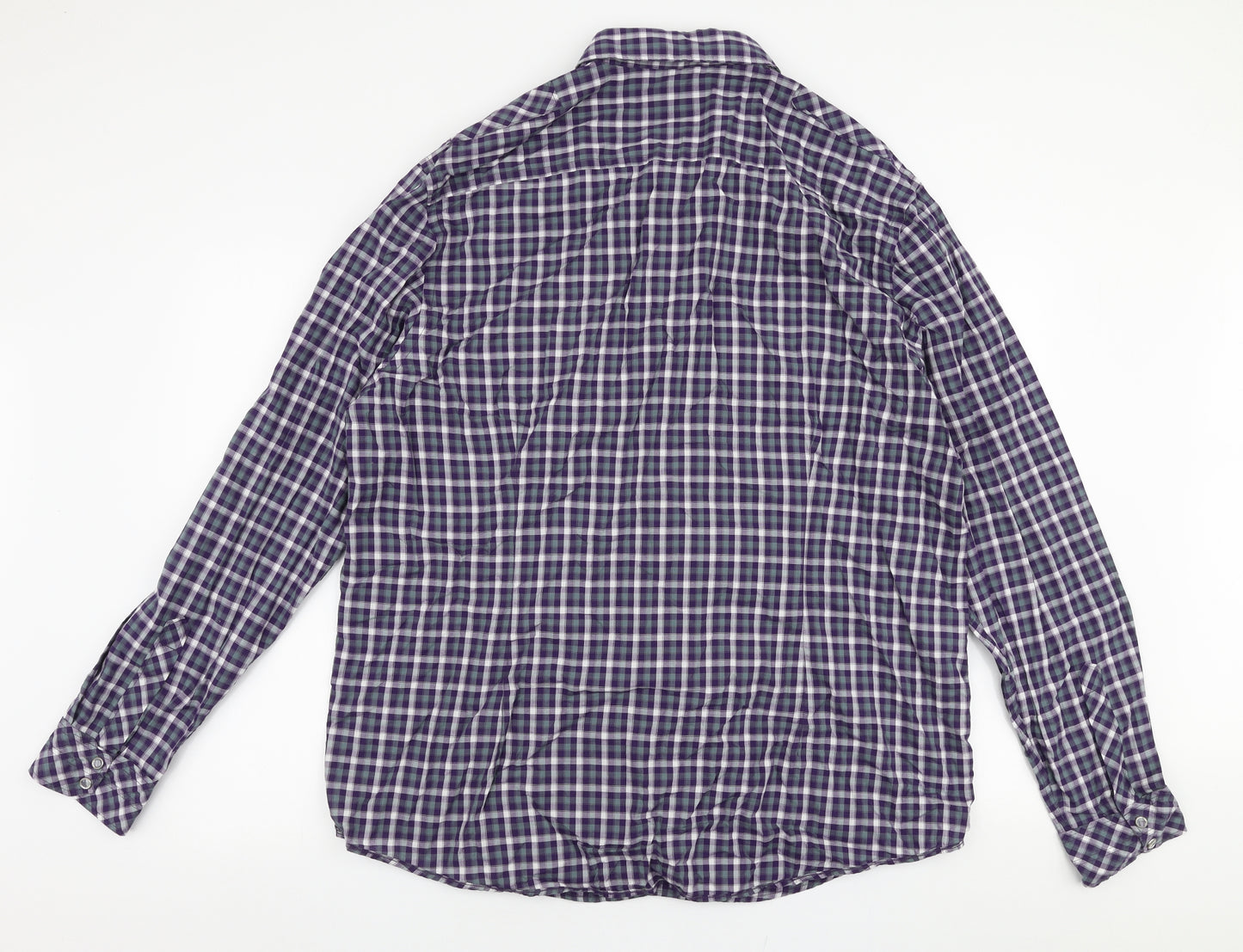 Burton Mens Multicoloured Plaid Cotton  Button-Up Size 2XL Collared Button