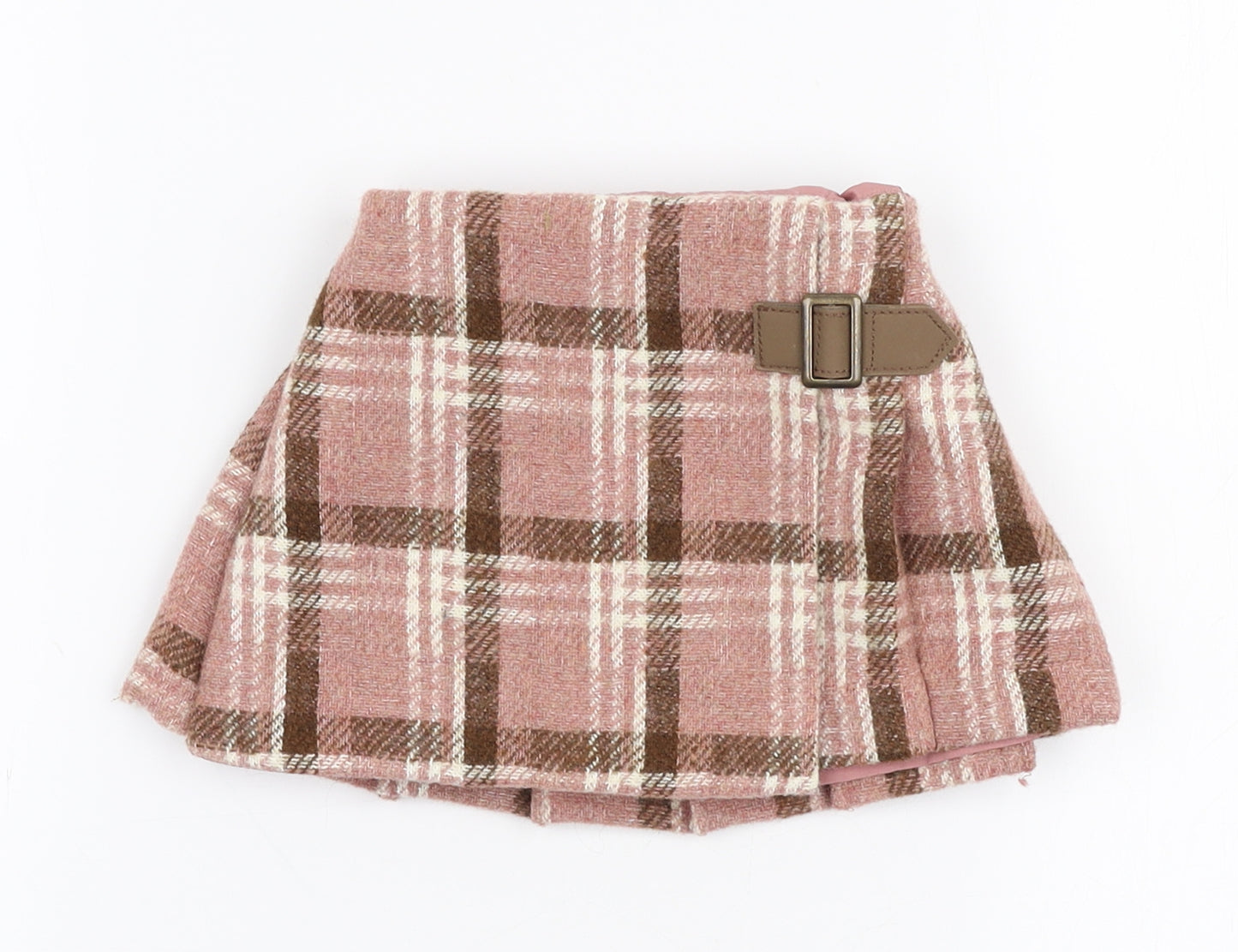 NEXT Girls Pink Plaid Polyester Pleated Skirt Size 6-9 Months  Pull On