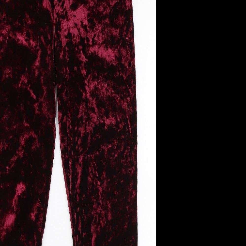 Topshop Womens Red  Polyester Capri Leggings Size 12 L29 in