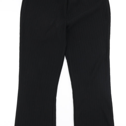 Papaya Womens Black  Polyester Dress Pants Trousers Size 14 L26 in Regular