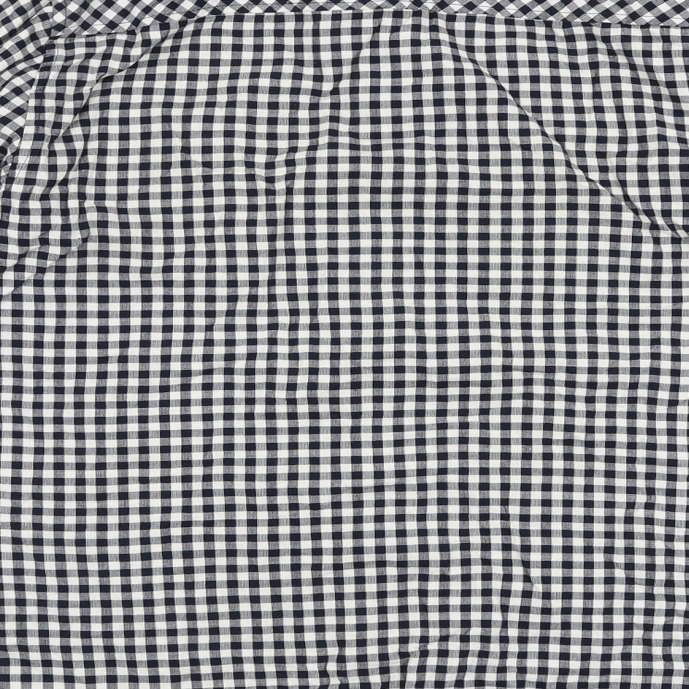 Firetrap Mens Blue Check Cotton  Button-Up Size L Collared Button