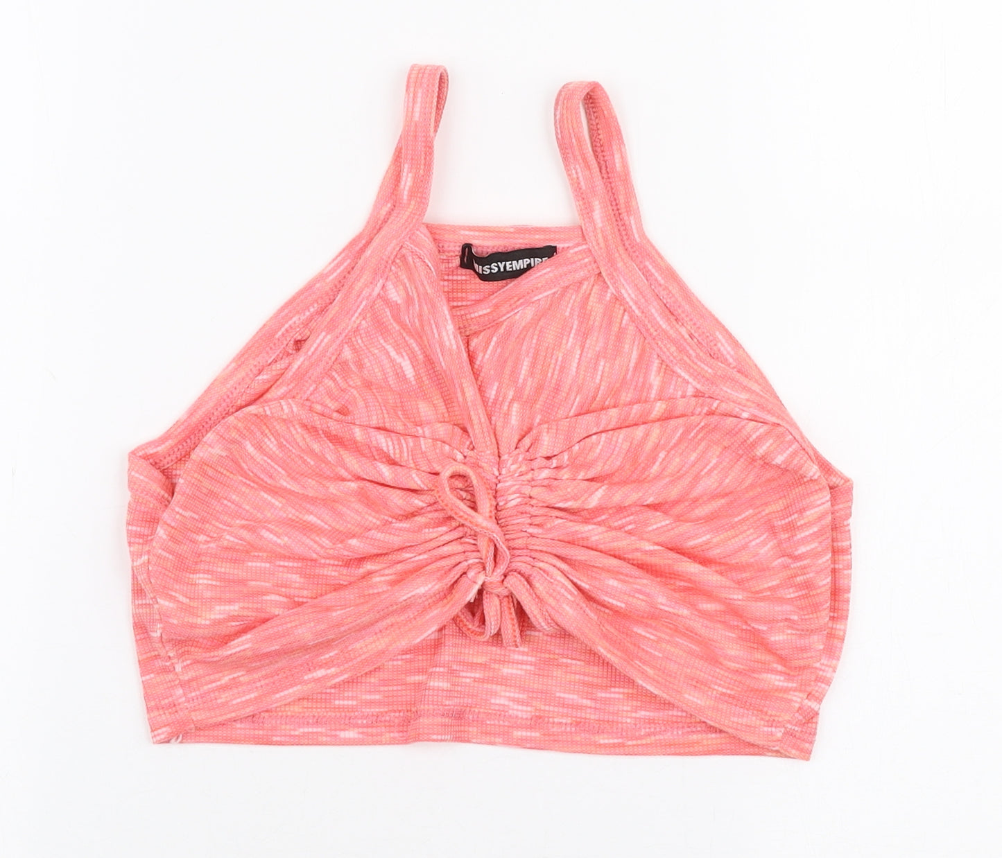 Missy Empire Womens Pink  Polyester Cropped Tank Size 10 High Neck