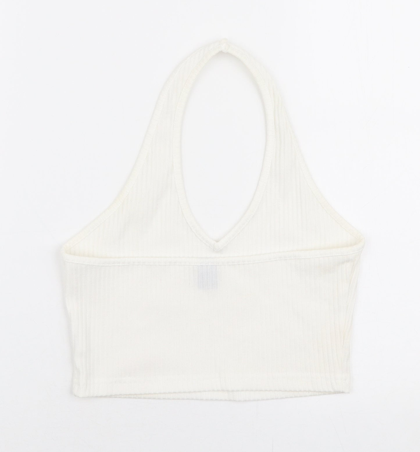 SheIn Womens White  Polyester Cropped Tank Size XS Halter