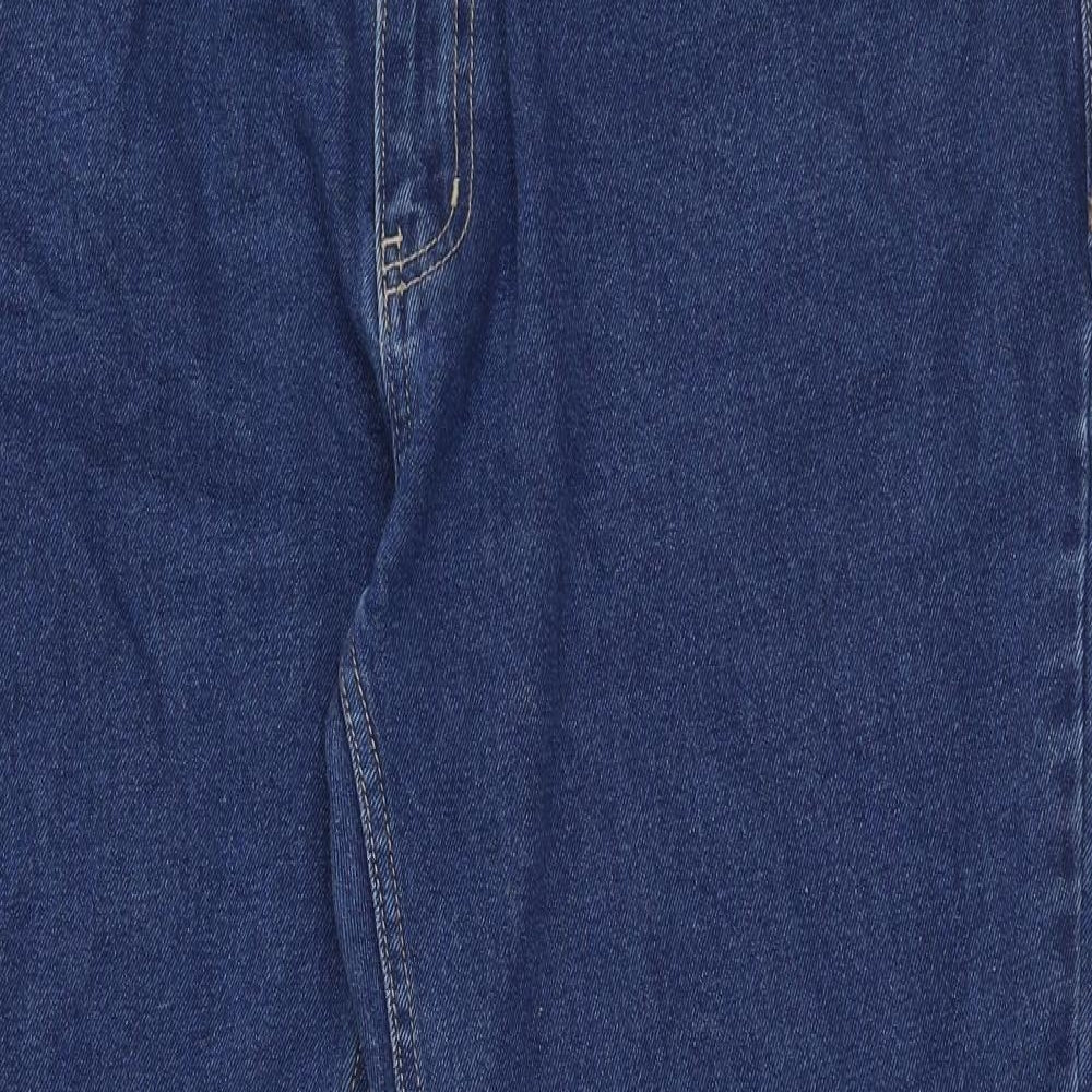 George Mens Blue  Cotton Straight Jeans Size 42 in L29 in Regular Zip