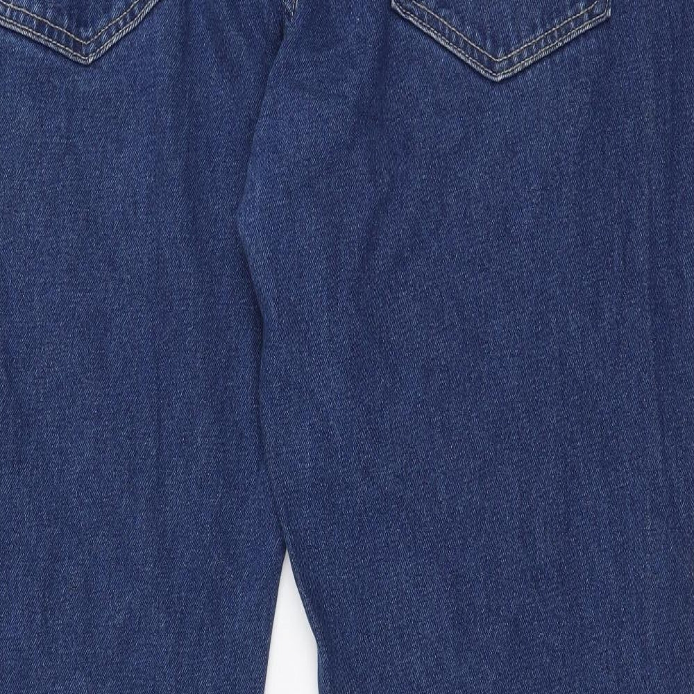 George Mens Blue  Cotton Straight Jeans Size 42 in L29 in Regular Zip