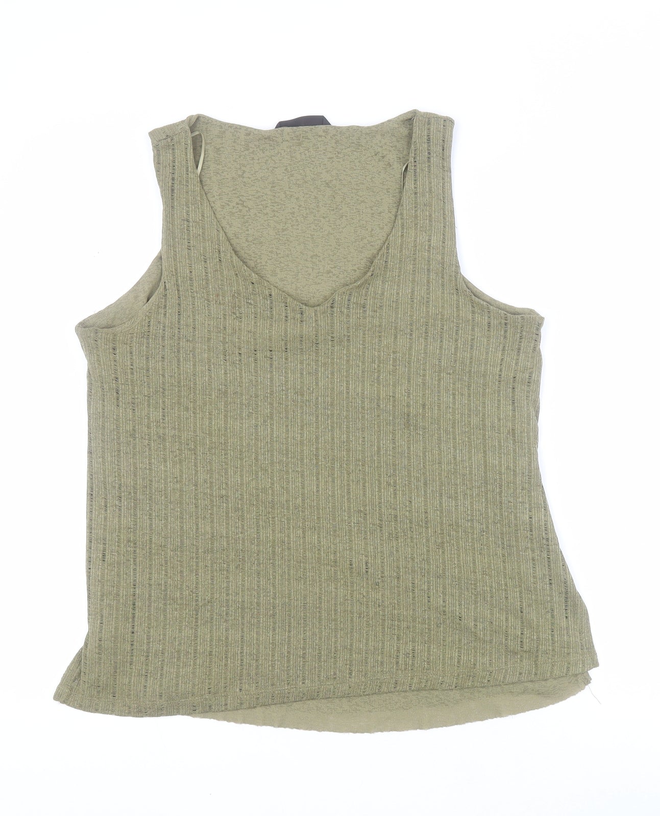 Dunnes Womens Green  Polyester Basic Tank Size M V-Neck