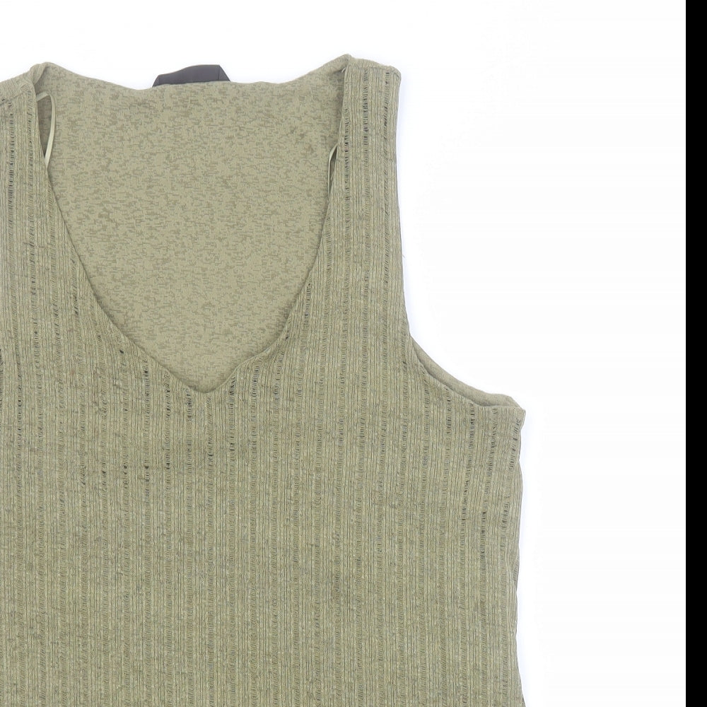 Dunnes Womens Green  Polyester Basic Tank Size M V-Neck