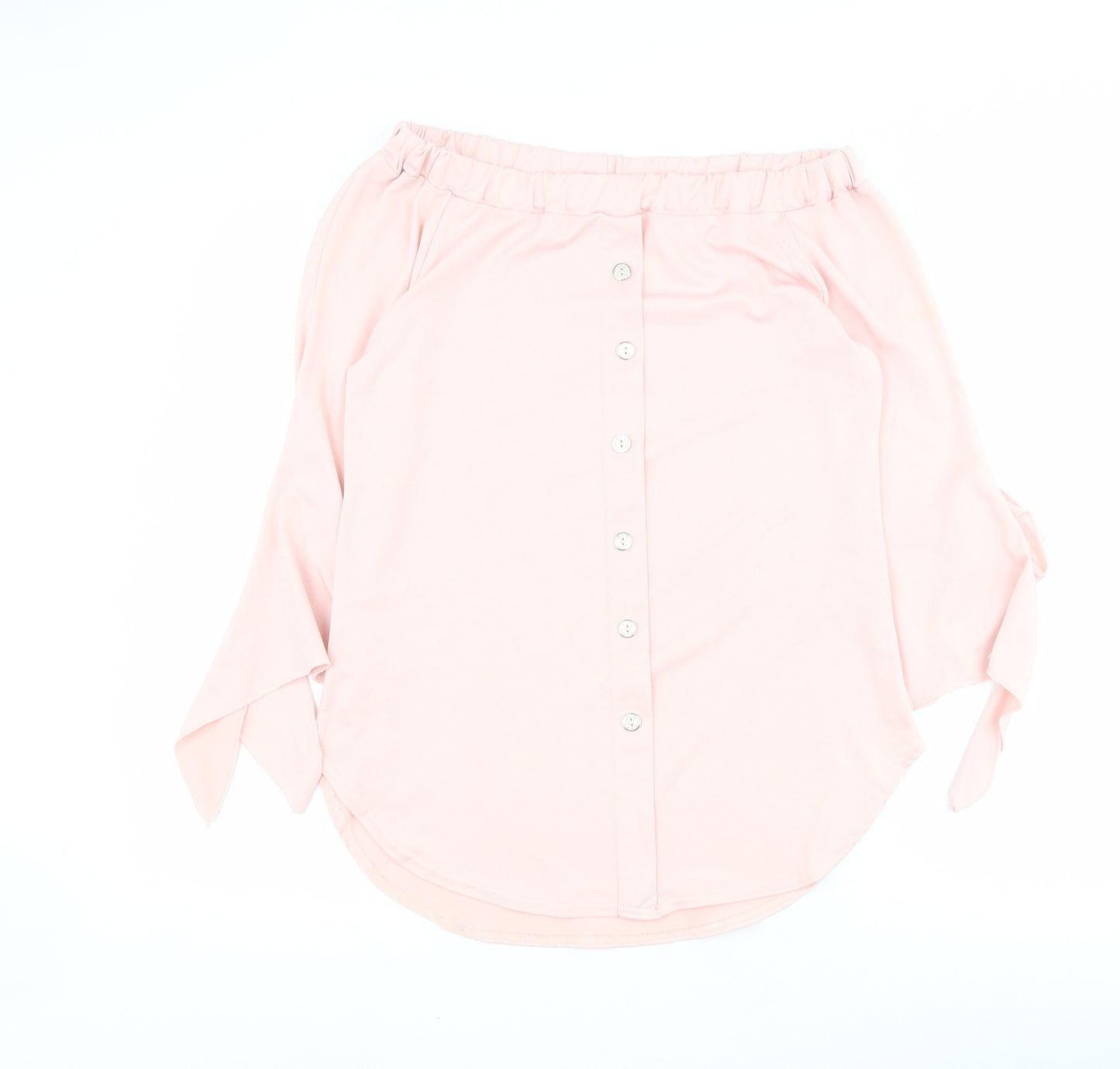 Quiz Womens Pink  Polyester Basic T-Shirt Size 10 Off the Shoulder