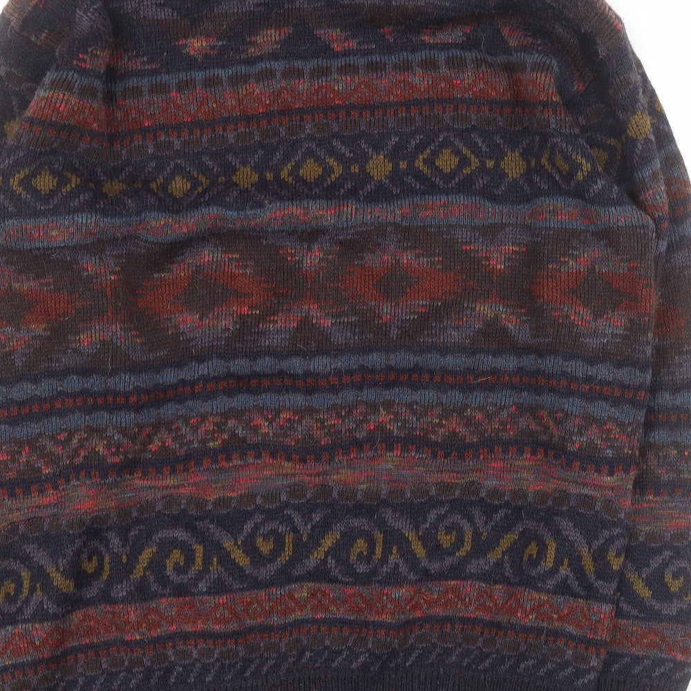 Marks and Spencer Mens Multicoloured Round Neck  Acrylic Pullover Jumper Size L