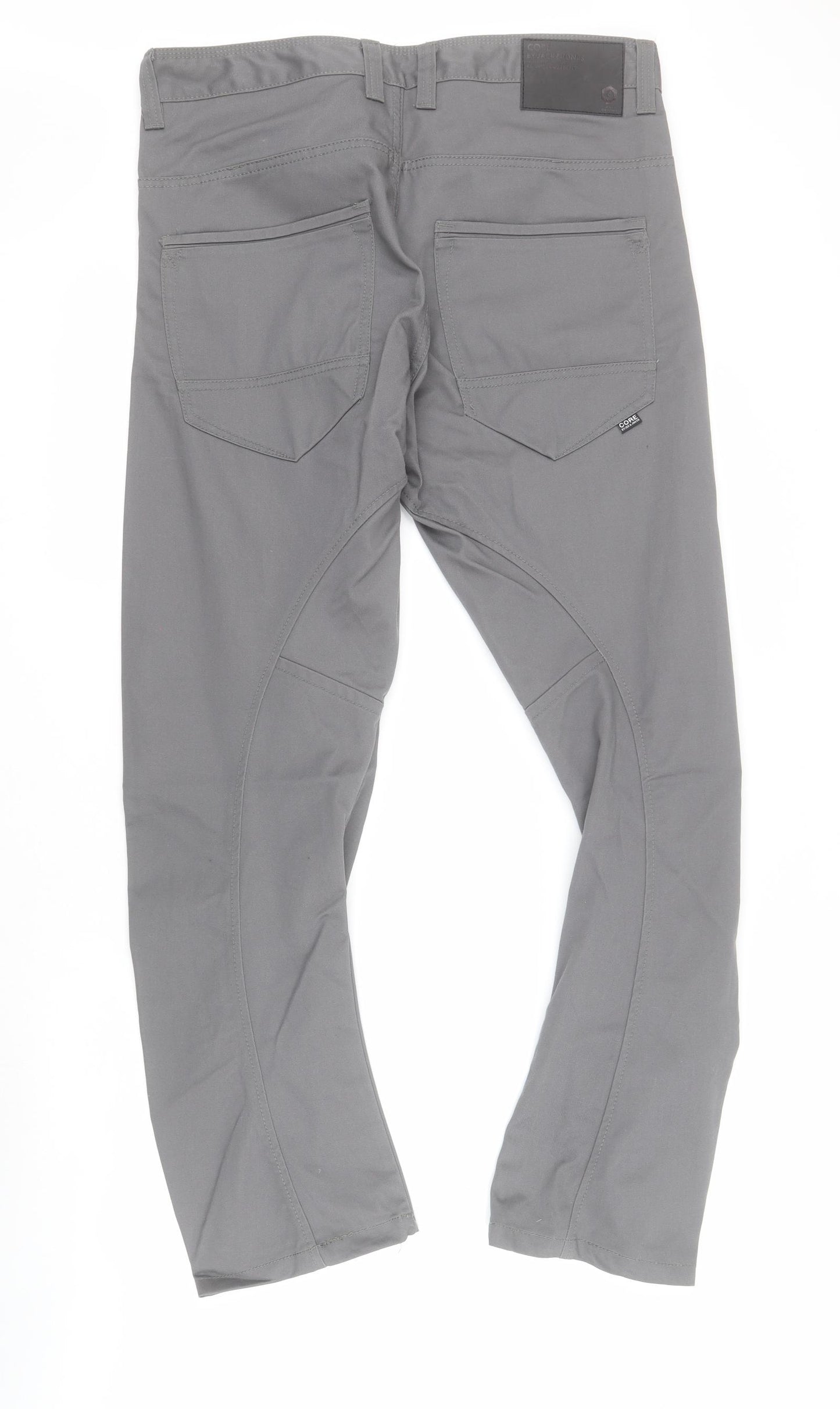 JACK & JONES Mens Grey  Cotton Chino Trousers Size 34 L30 in Regular Button