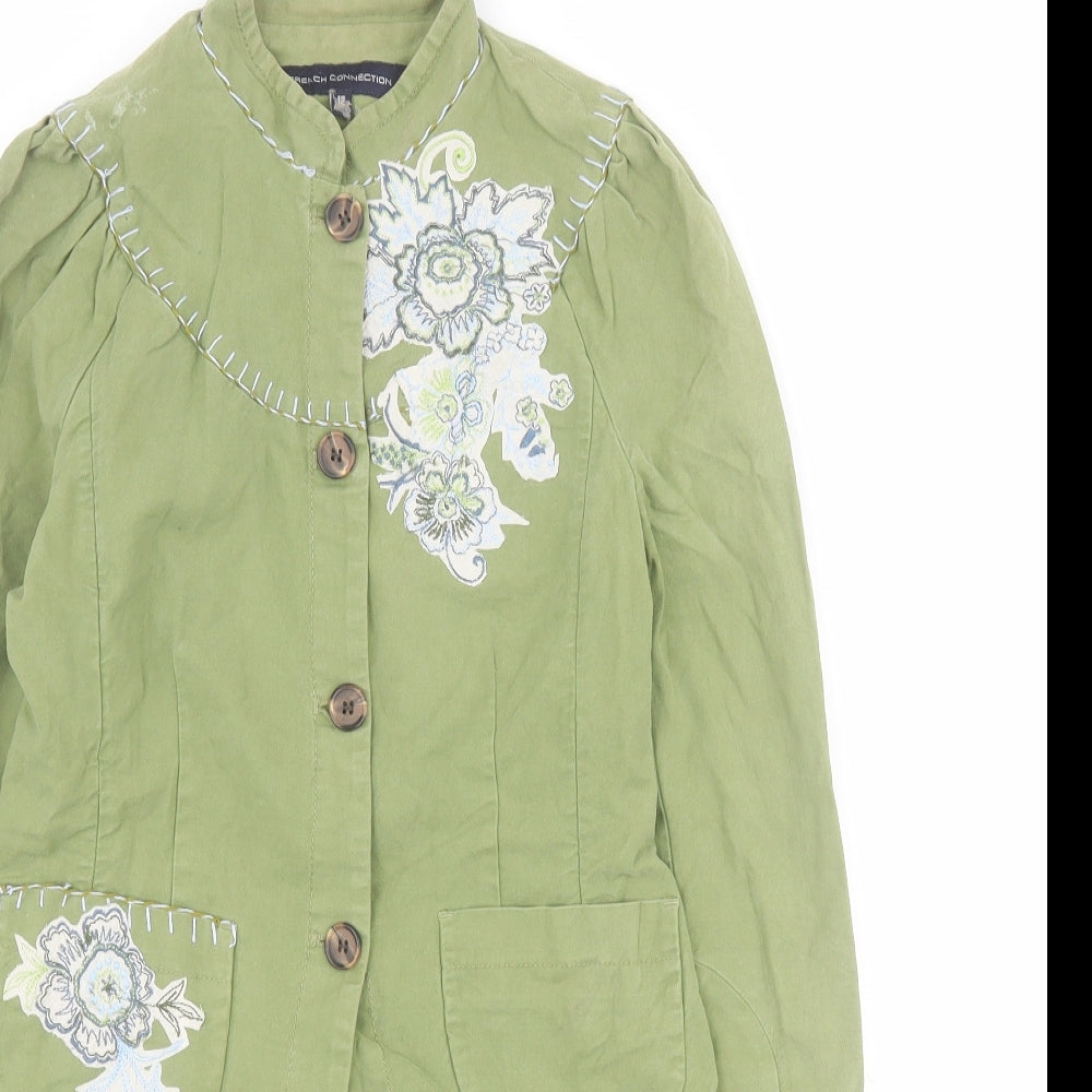 French Connection Womens Green   Jacket  Size 12  Button