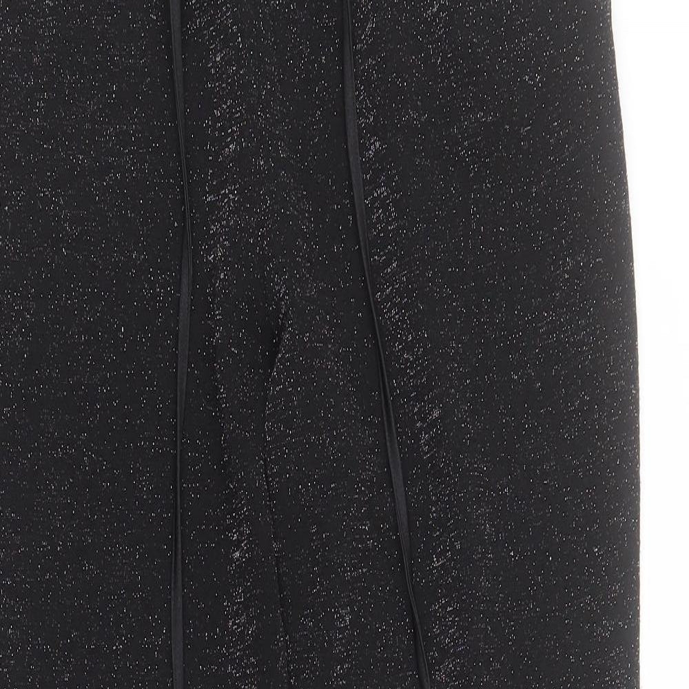 George Womens Black  Polyester Carrot Trousers Size 10 L25 in Regular Drawstring