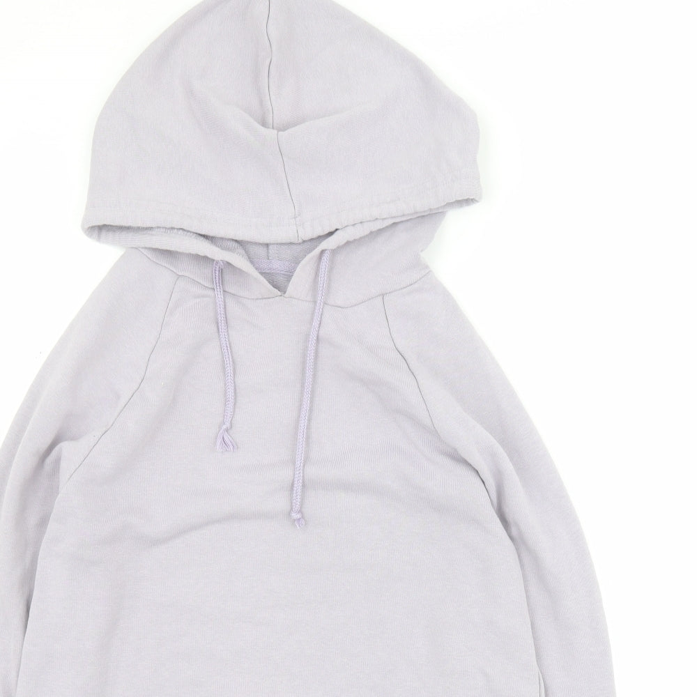 New Look Womens Purple  Cotton Pullover Hoodie Size 10  Pullover - Cropped