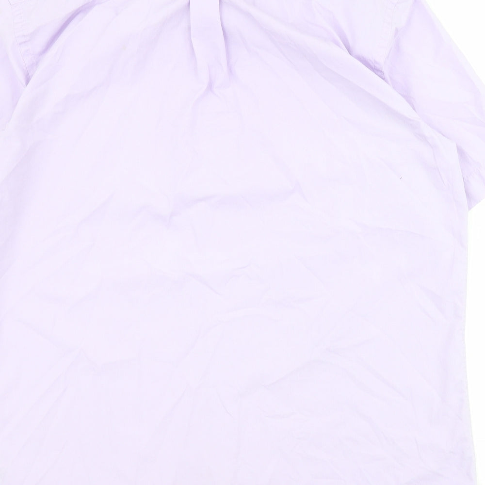 Dunnes Mens Purple  Cotton  Button-Up Size M Collared Button