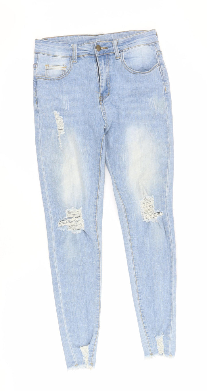 SheIn Womens Blue Cotton Skinny Jeans Size S L26 in Regular Zip