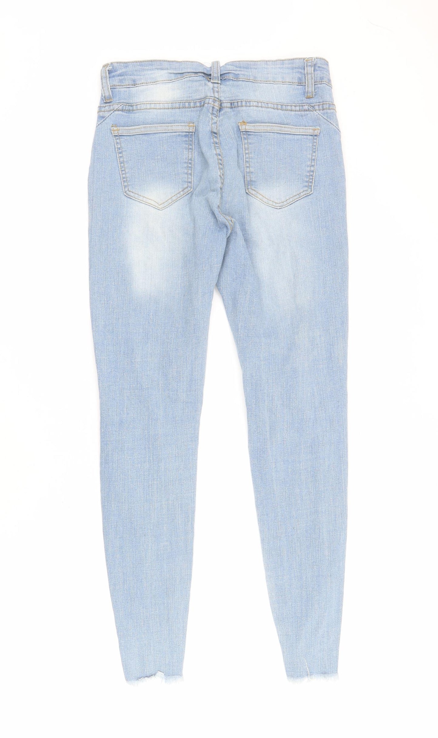 SheIn Womens Blue  Cotton Skinny Jeans Size S L26 in Regular Zip