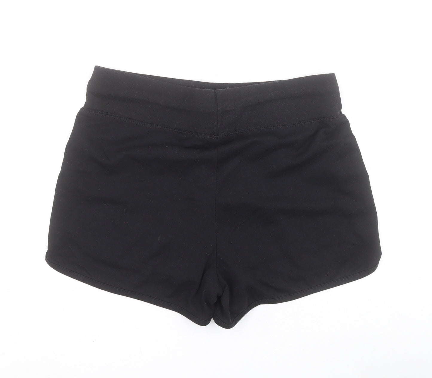 New Look Womens Black  Cotton Sweat Shorts Size 12 L3 in Regular Drawstring