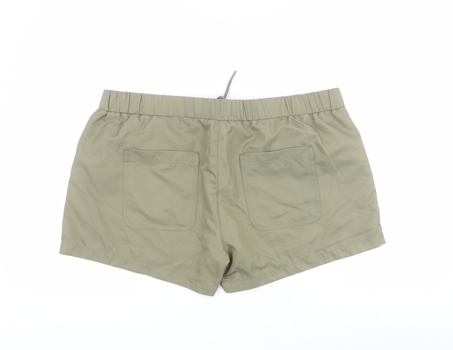 NEXT Womens Green  100% Polyester Chino Shorts Size 14 L4 in Regular Drawstring