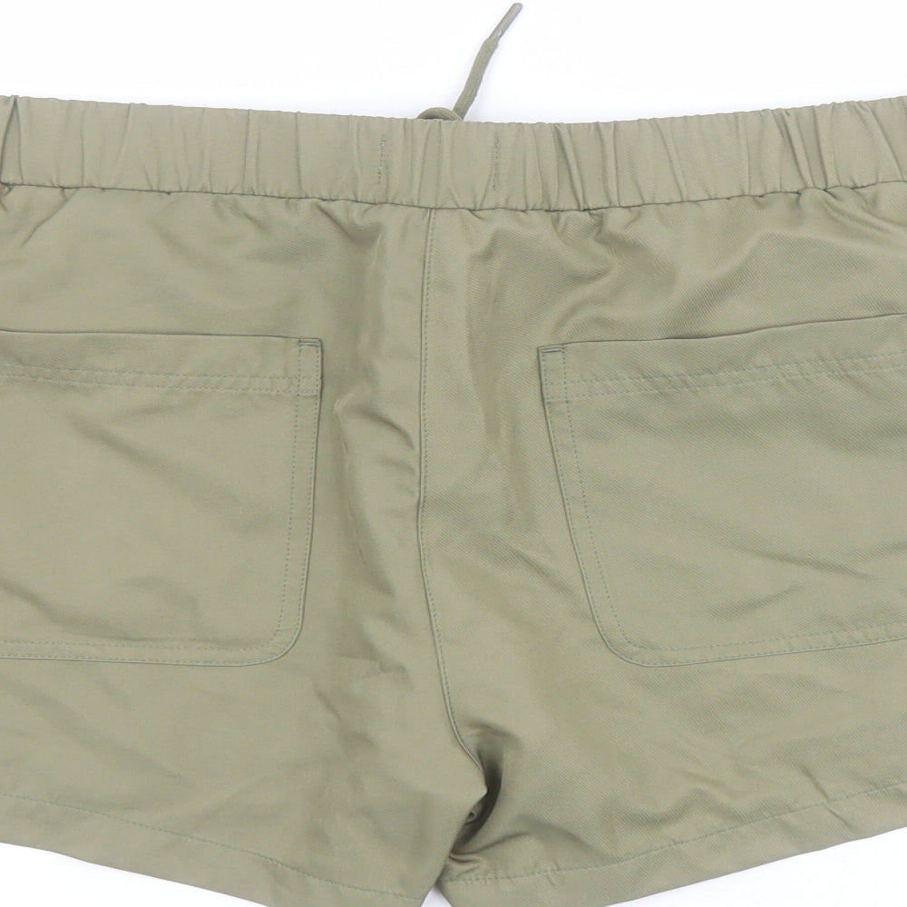 NEXT Womens Green  100% Polyester Chino Shorts Size 14 L4 in Regular Drawstring