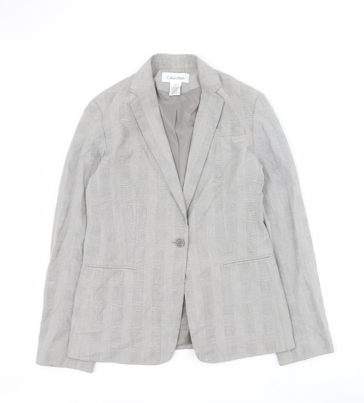 Calvin Klein Womens Grey   Jacket Blazer Size 6  Button