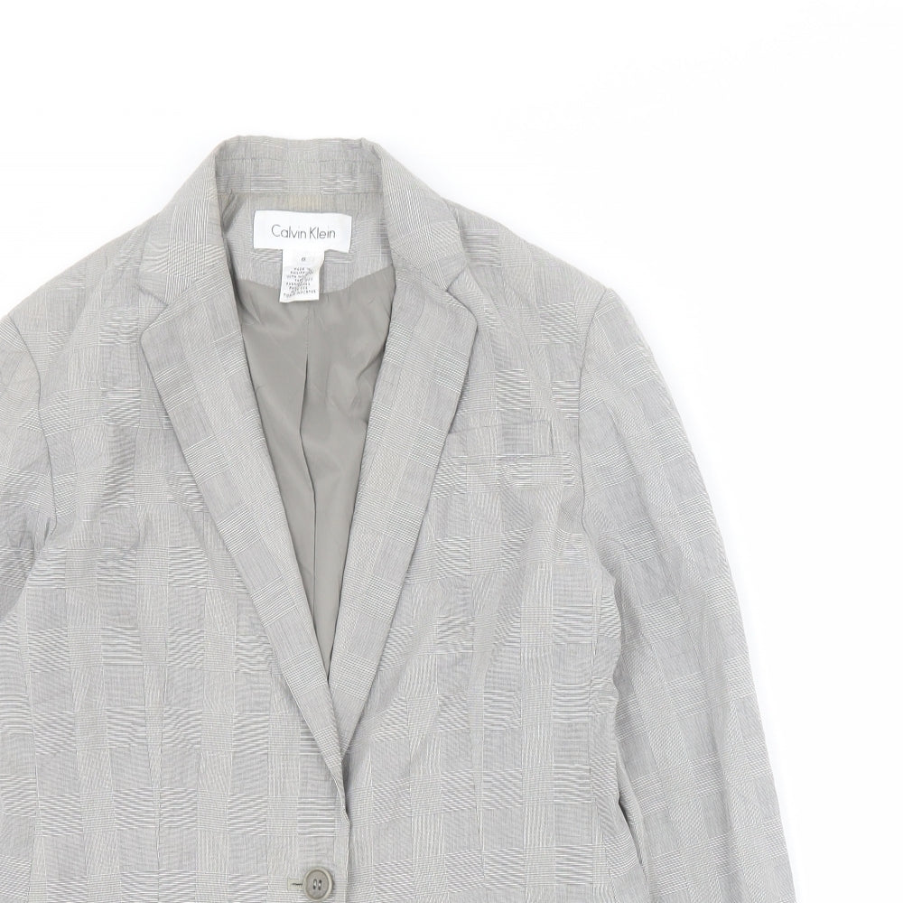 Calvin Klein Womens Grey   Jacket Blazer Size 6  Button
