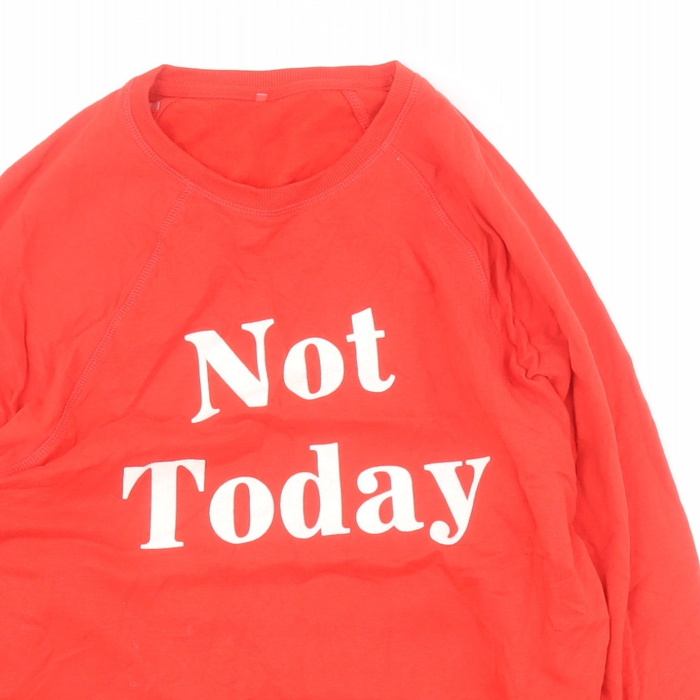 George Womens Red  Cotton Pullover Sweatshirt Size 8  Pullover - Slogan