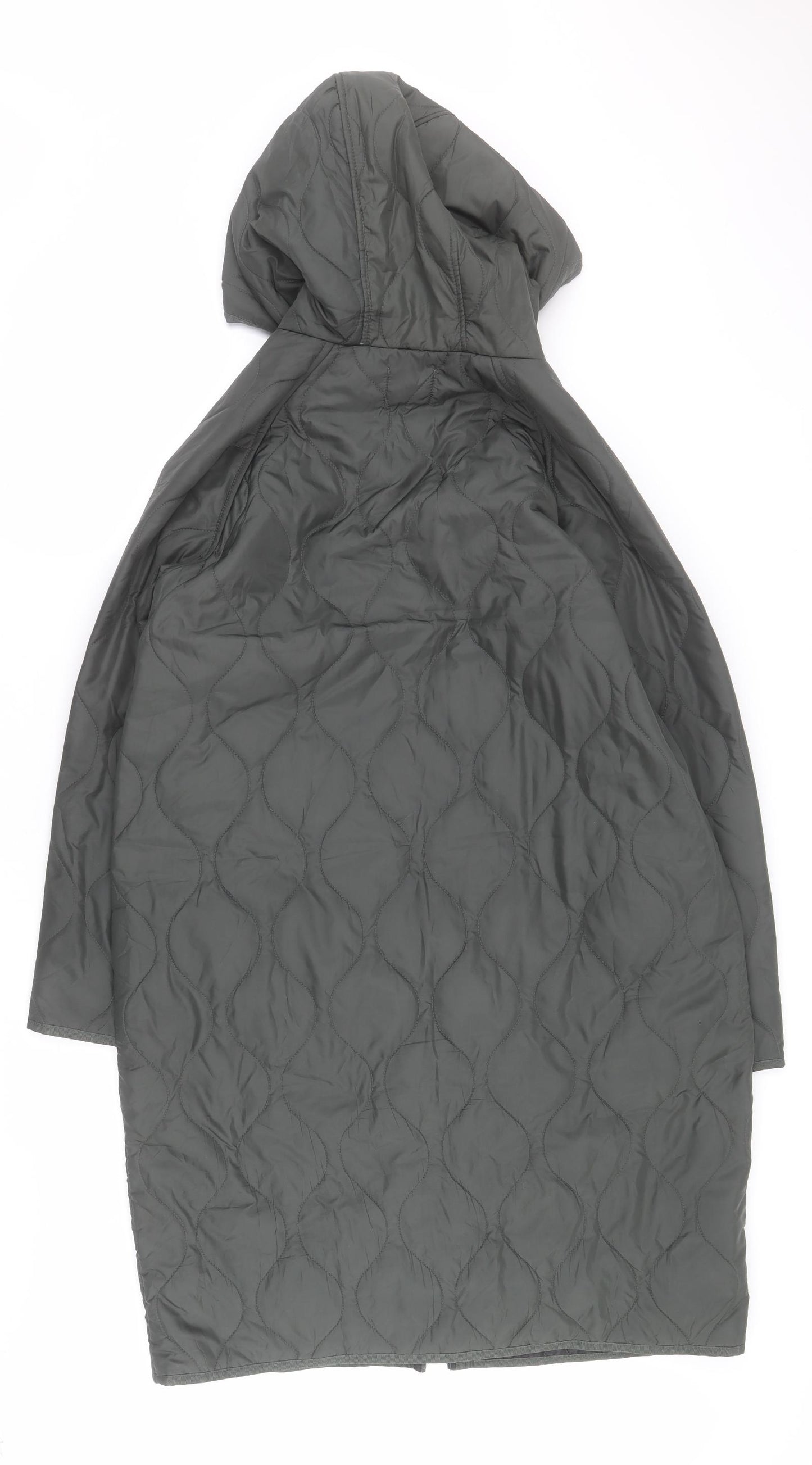 Primark Womens Green   Quilted Coat Size S  Zip