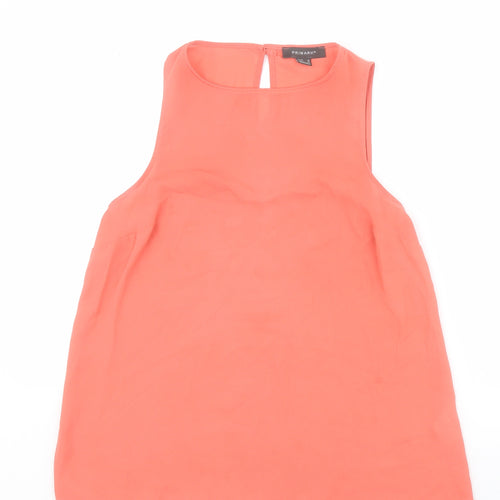 Primark Womens Orange  Polyester Basic Tank Size 10 Square Neck