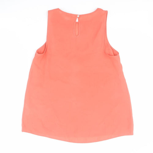 Primark Womens Orange  Polyester Basic Tank Size 10 Square Neck