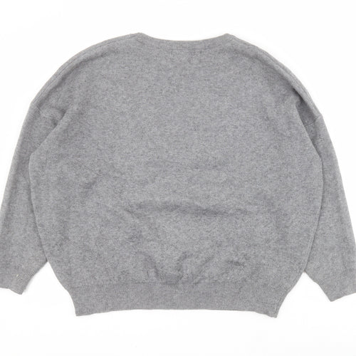 J&H Fashion Womens Grey Crew Neck  Polyester Pullover Jumper Size S   - H