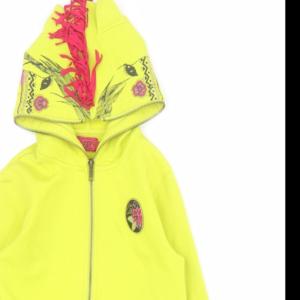 LCDP Girls Green  Cotton Full Zip Hoodie Size 8 Years  Zip - Horse