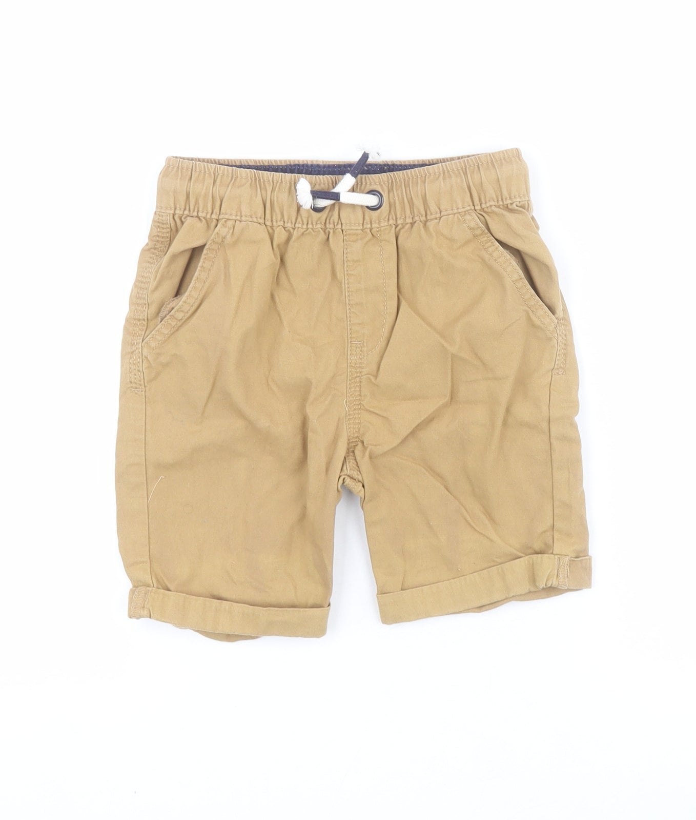 George Boys Brown  100% Cotton Chino Shorts Size 4-5 Years  Regular Drawstring