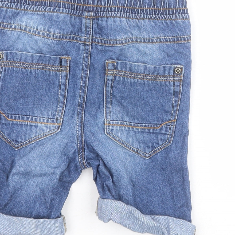 TU Boys Blue  100% Cotton Biker Shorts Size 4-5 Years  Regular Drawstring