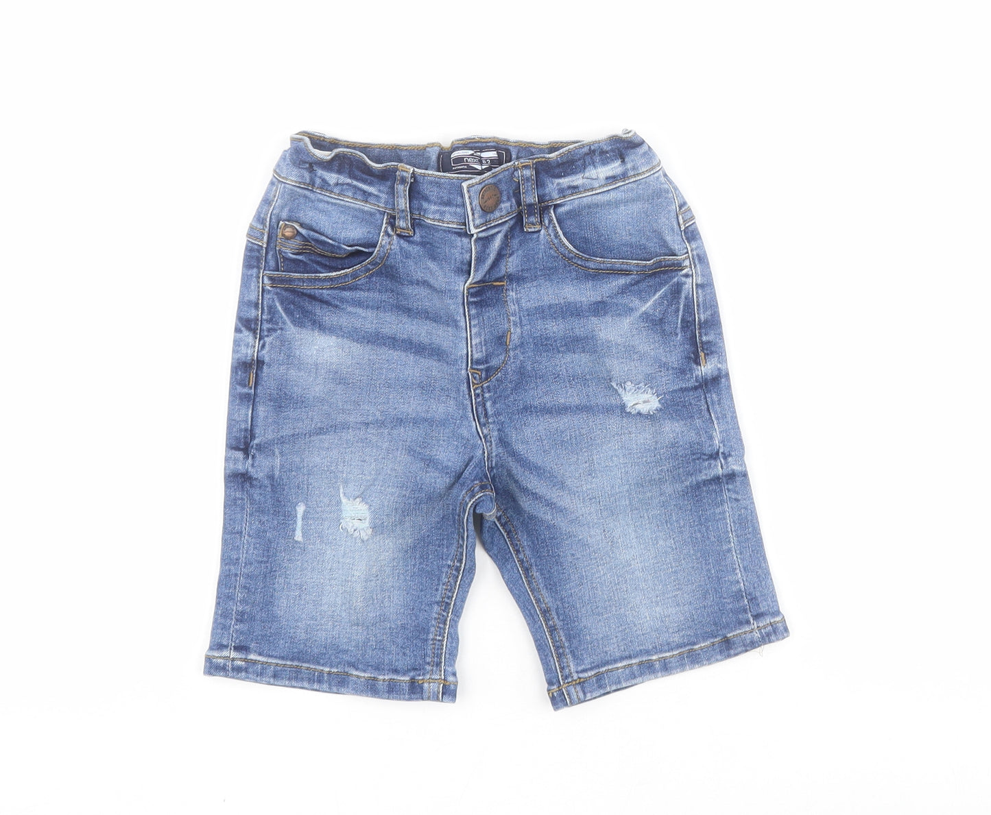 NEXT Boys Blue  Cotton Biker Shorts Size 5-6 Years  Regular Snap