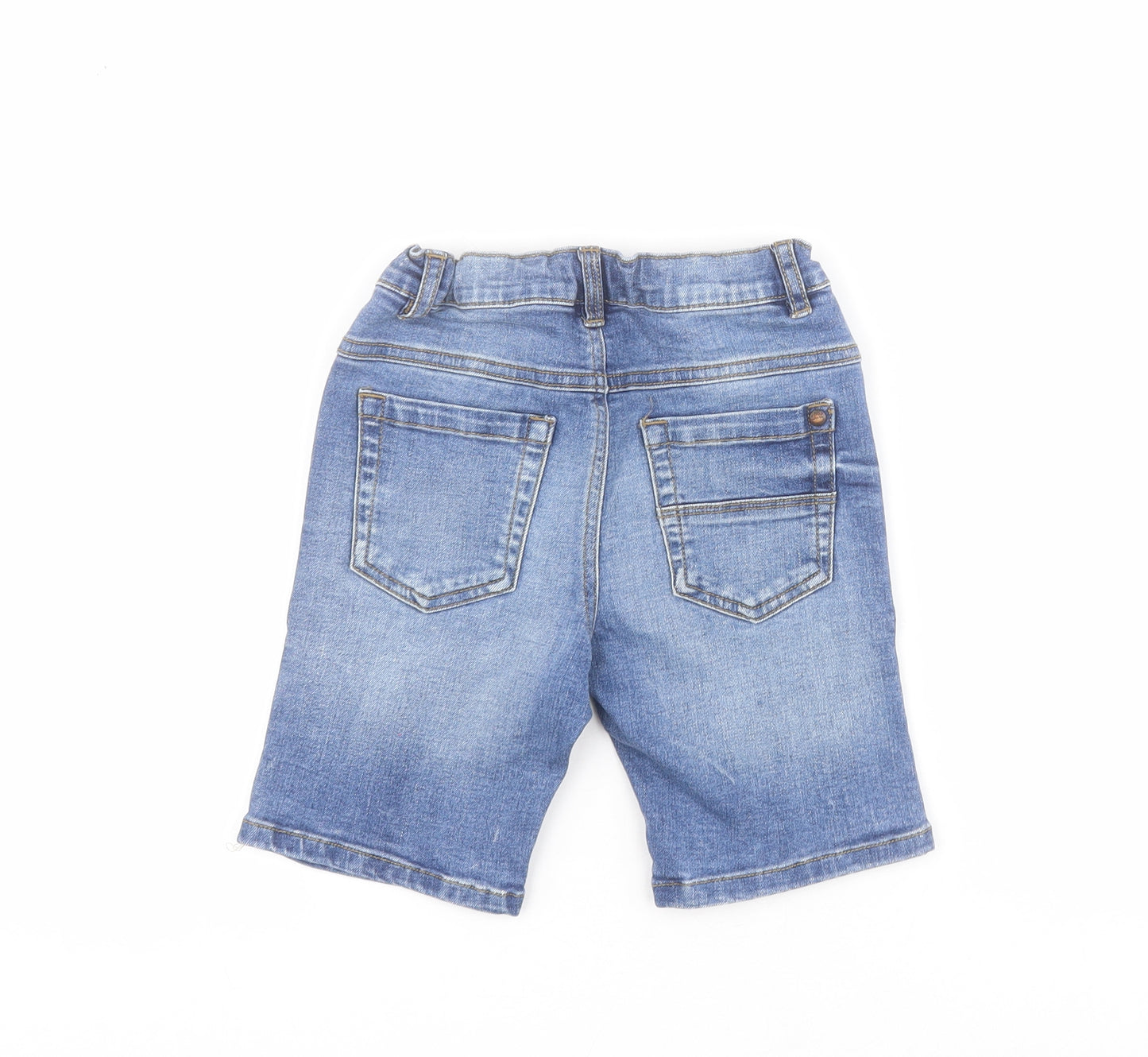 NEXT Boys Blue  Cotton Biker Shorts Size 5-6 Years  Regular Snap