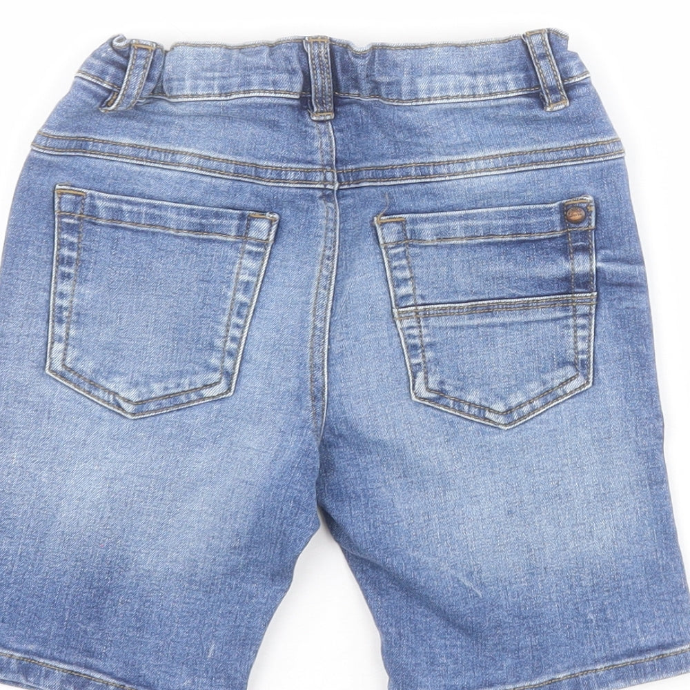 NEXT Boys Blue  Cotton Biker Shorts Size 5-6 Years  Regular Snap