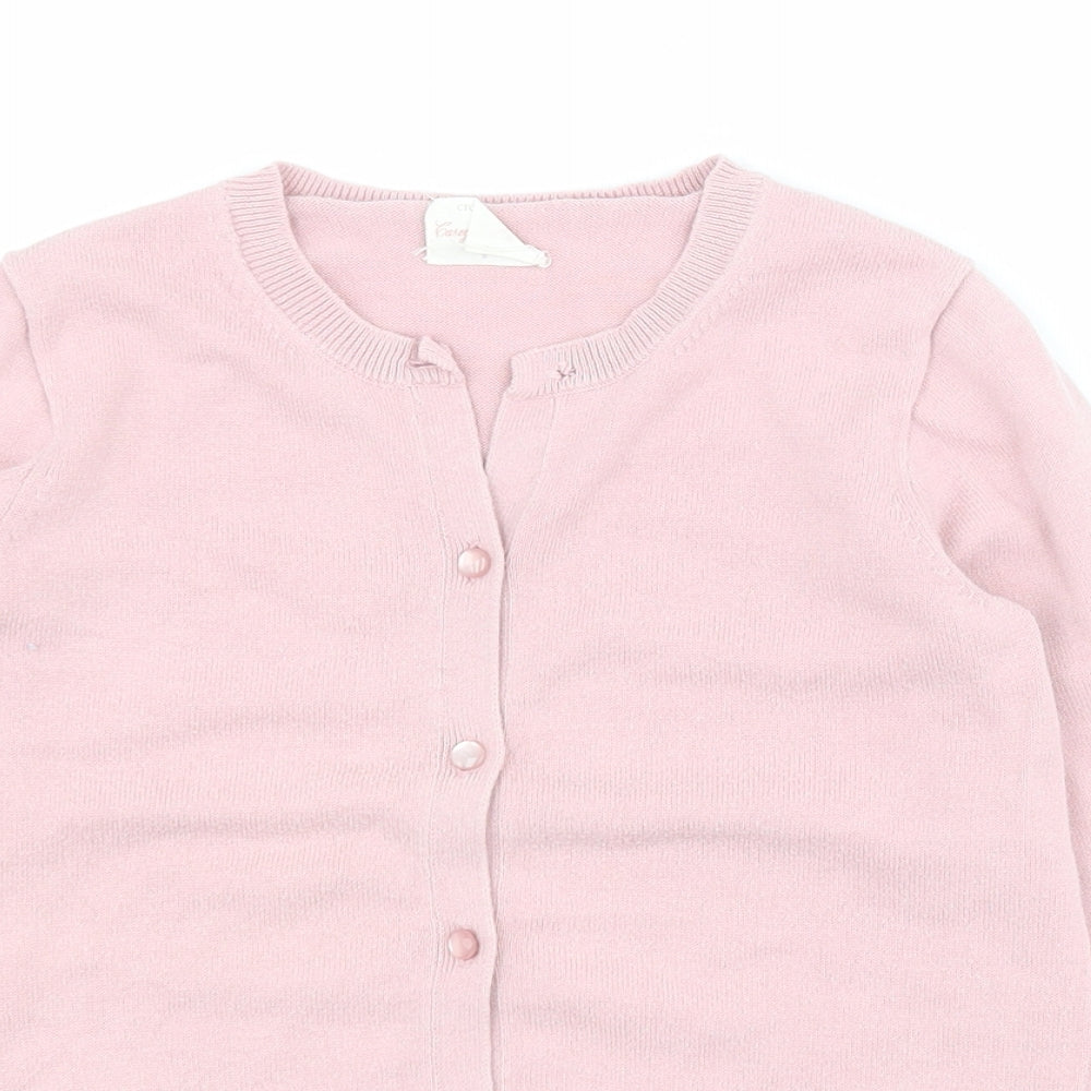 Crew Cuts Womens Pink Round Neck  100% Cotton Cardigan Jumper Size 8
