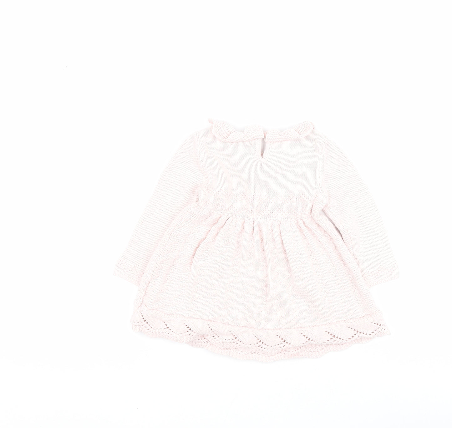 Tahari Baby Pink  Cotton Jumper Dress  Size 3-6 Months  Round Neck Button