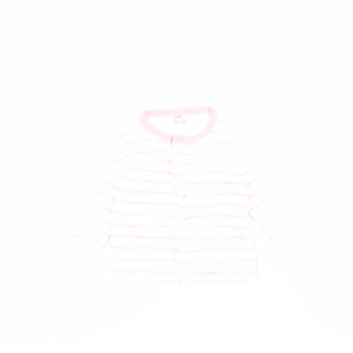 F&F Baby Pink Striped  Jacket  Size 0-3 Months   Snap - 0-1 month