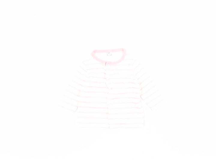 F&F Baby Pink Striped Jacket Size 0-3 Months Snap - 0-1 month