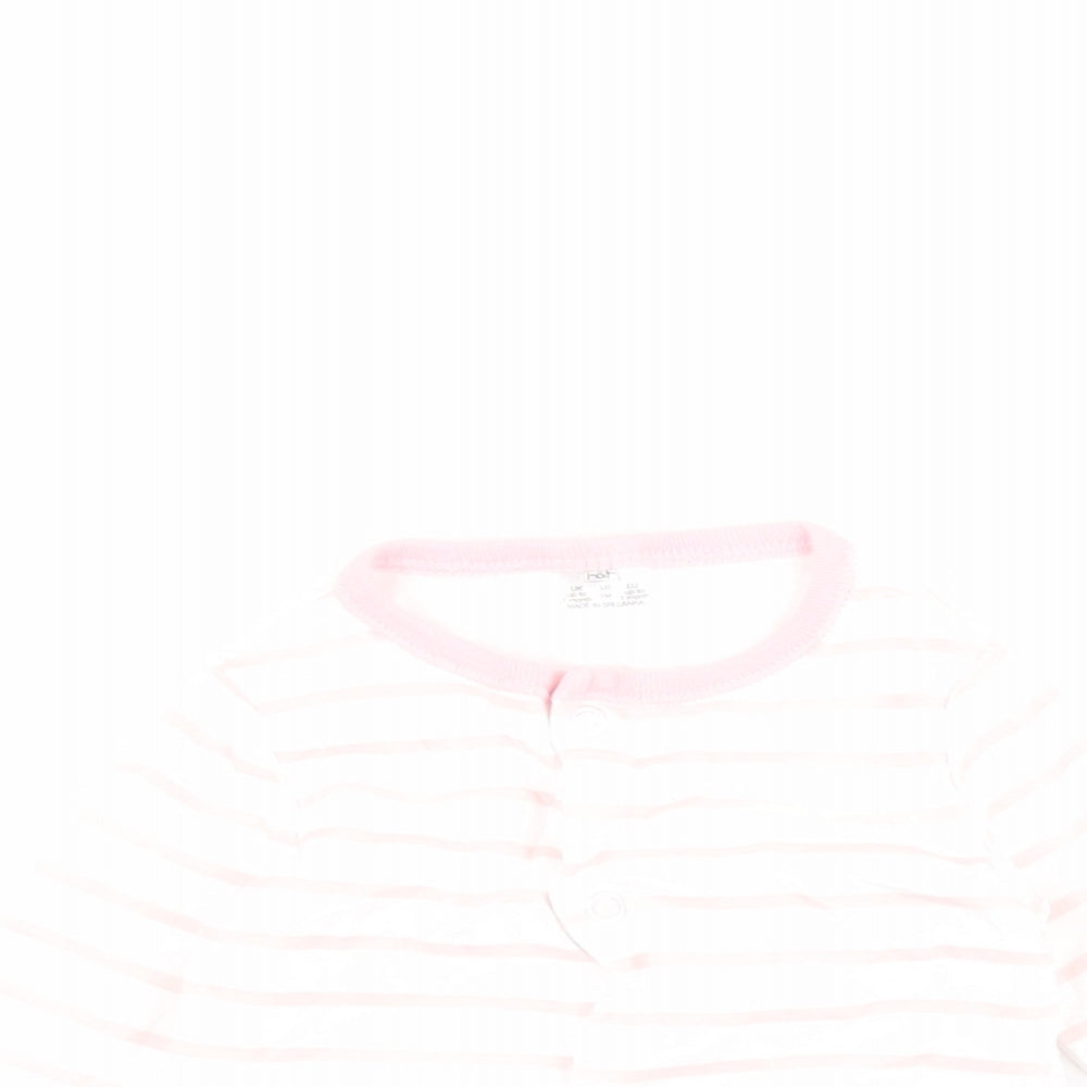 F&F Baby Pink Striped  Jacket  Size 0-3 Months   Snap - 0-1 month