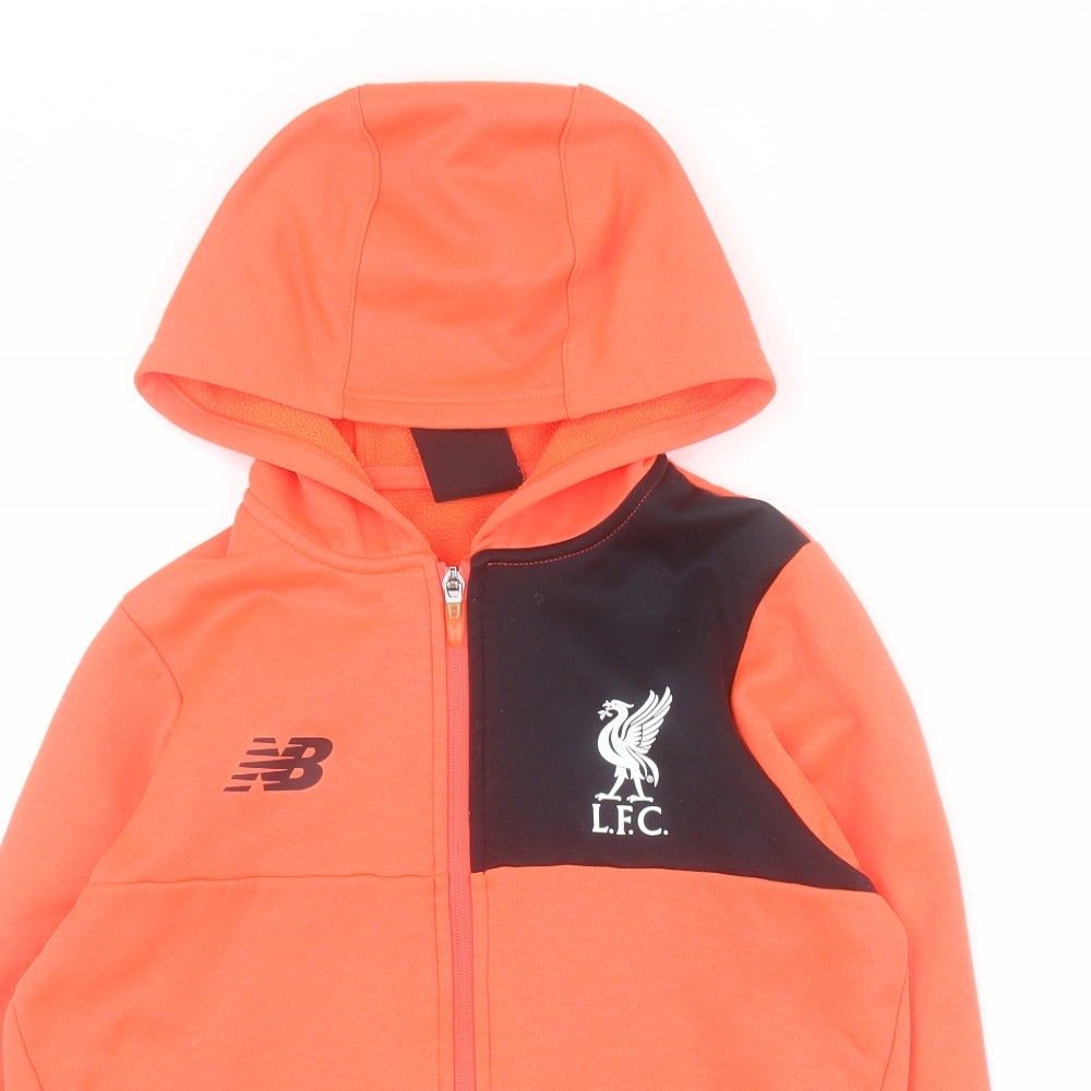New Balance Boys Orange  100% Polyester Full Zip Hoodie Size 9-10 Years  Zip - Liverpool FC