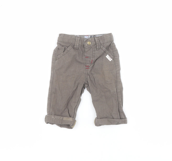 Mamas & Papas Baby Grey 100% Cotton Capri Jeans Size 0-3 Months Snap